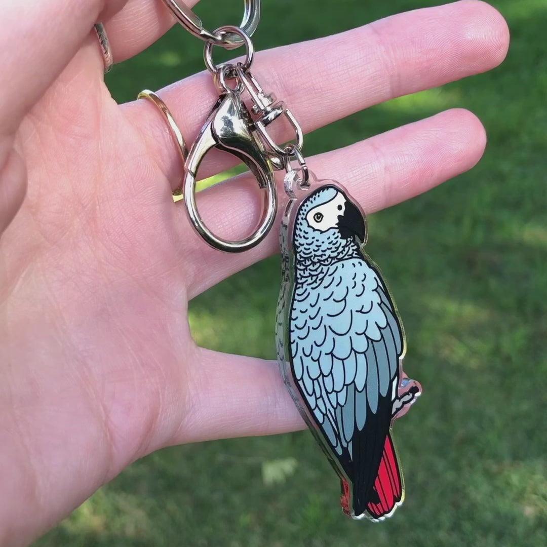 Cressi the Congo African Grey Keychain