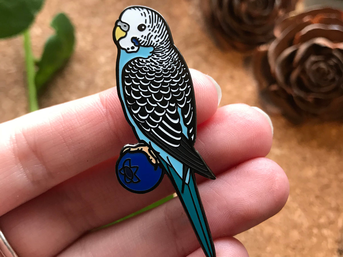 Blueberry The Budgerigar Enamel Pin