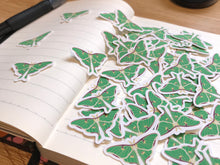 Load image into Gallery viewer, Luna Moth Mini Sticker Pack (20 pack)
