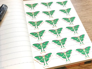Luna Moth Mini Sticker Pack (20 pack)