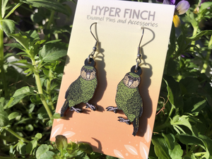 Kakapo Wooden Earrings