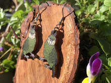 Load image into Gallery viewer, Kakapo Wooden Earrings