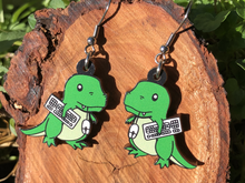 Load image into Gallery viewer, Retrosaur Computing Wooden Earrings