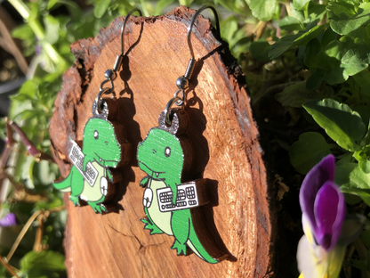 Retrosaur Computing Wooden Earrings