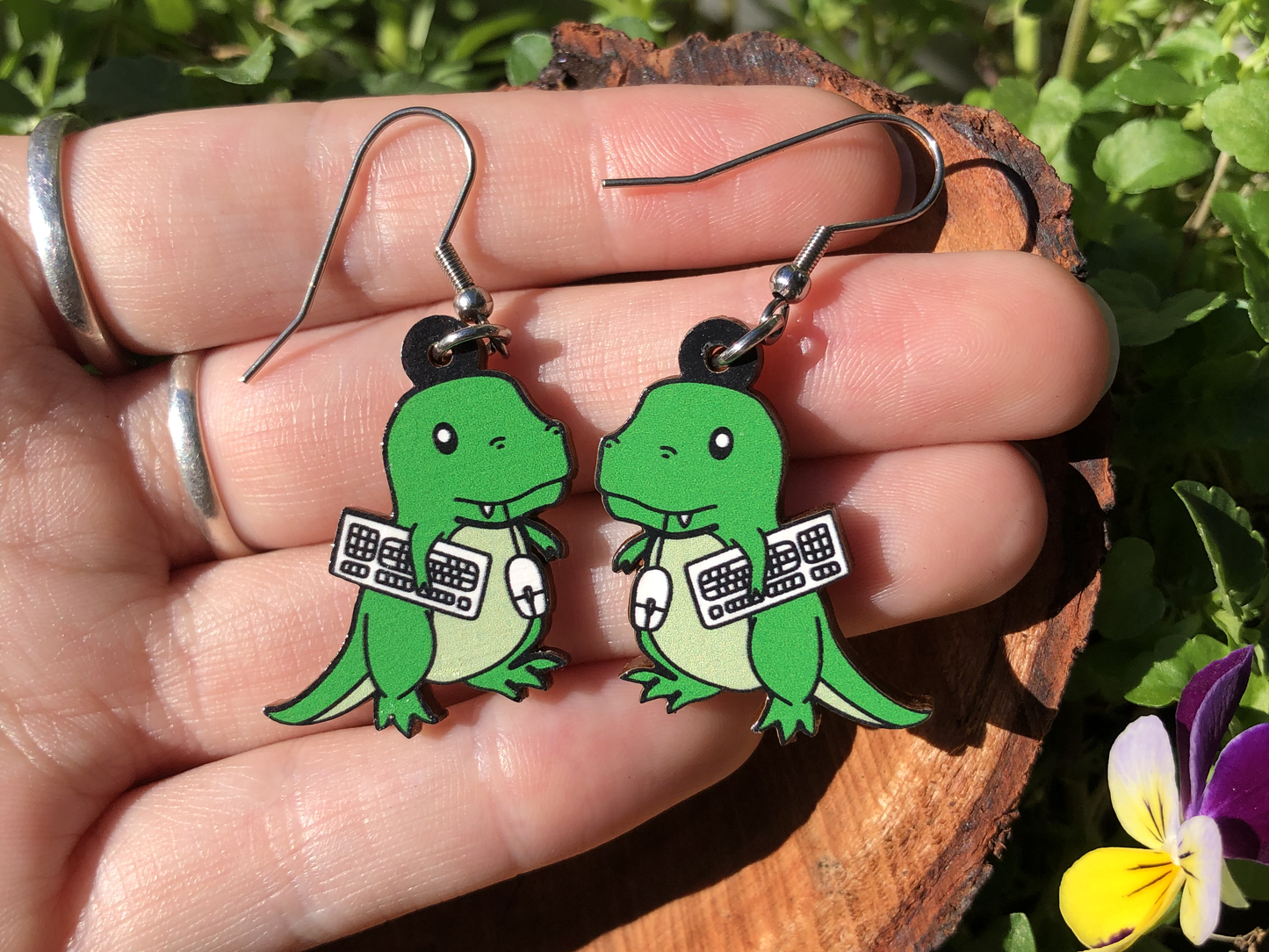 Retrosaur Computing Wooden Earrings