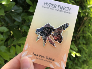Black Moor Goldfish Pin (Silver Variant)