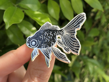 Load image into Gallery viewer, Black Moor Goldfish Pin (Silver Variant)