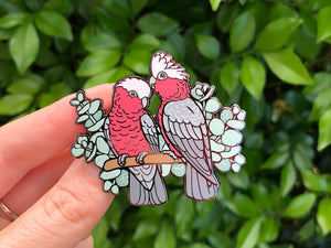Galahs / Rose-breasted cockatoos Hard Enamel Pin