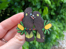 Load image into Gallery viewer, Yellow-tailed Black Cockatoos Hard Enamel Pin