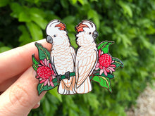 Load image into Gallery viewer, Moluccan / Salmon-crested Cockatoos Hard Enamel Pin