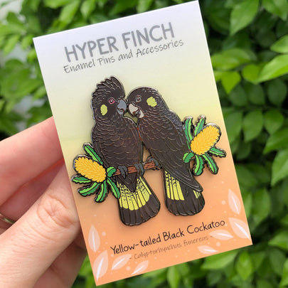 Yellow-tailed Black Cockatoos Enamel Pin