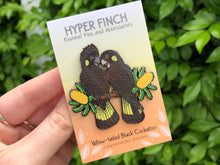 Load image into Gallery viewer, Yellow-tailed Black Cockatoos Hard Enamel Pin