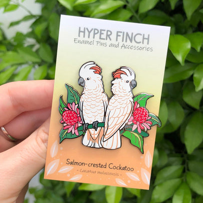 Moluccan / Salmon-crested Cockatoos Enamel Pin