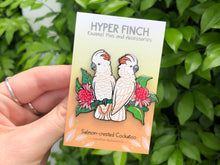 Load image into Gallery viewer, Moluccan / Salmon-crested Cockatoos Hard Enamel Pin