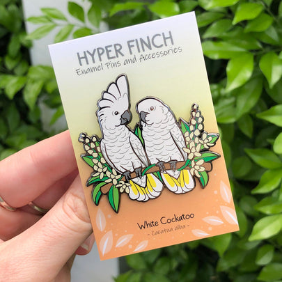 Umbrella / White Cockatoos Enamel Pin