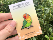 Load image into Gallery viewer, Fischer&#39;s Lovebird - Green (Orange Head) - Hard Enamel Pin