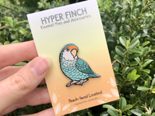 Load image into Gallery viewer, Peach-faced Lovebird - Turquoise (Dutch Blue) - Hard Enamel Pin