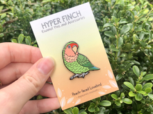 Load image into Gallery viewer, Peach-faced Lovebird - Green - Hard Enamel Pin