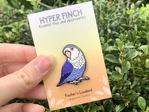 Fischer's Lovebird - Violet (White/ Grey Head) - Hard Enamel Pin