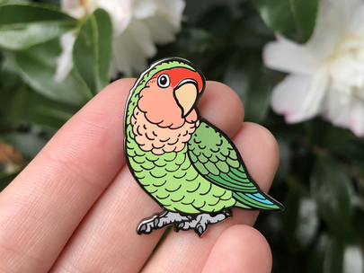 Peach-faced Lovebird - Green - Hard Enamel Pin