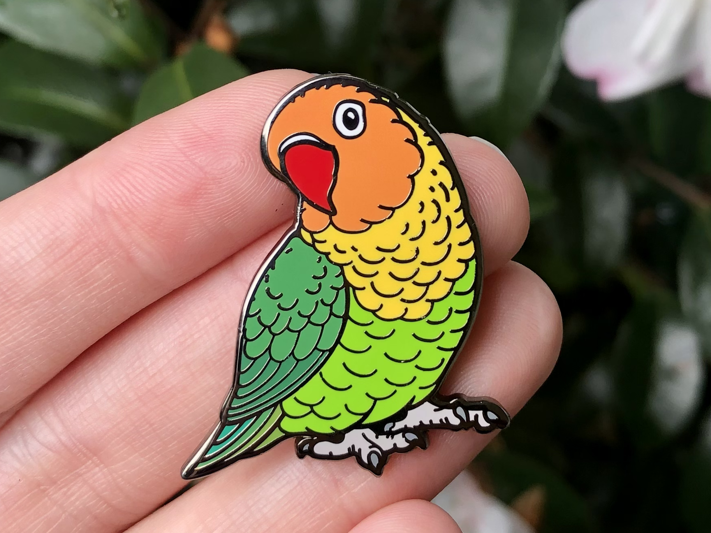 Fischer's Lovebird Enamel Pin