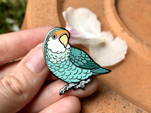 Load image into Gallery viewer, Peach-faced Lovebird - Turquoise (Dutch Blue) - Hard Enamel Pin