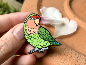 Peach-faced Lovebird - Green - Hard Enamel Pin