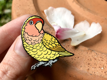 Load image into Gallery viewer, Peach-faced Lovebird - Lutino (Yellow) - Hard Enamel Pin