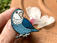 Load image into Gallery viewer, Peach-faced Lovebird - Blue (White face) - Hard Enamel Pin