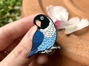 Masked Lovebird - Blue - Hard Enamel Pin