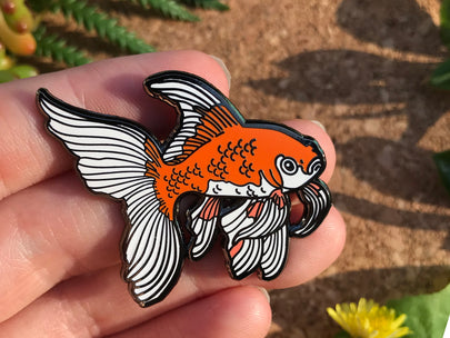 Comet Goldfish Hard Enamel Pin