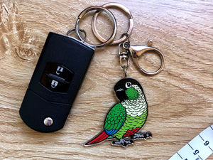 Green Cheek Conure Keychain