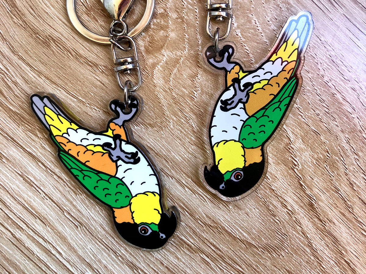 ChiChi the Black-headed Caique Keychain