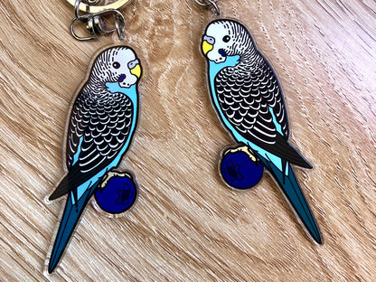 Blueberry the Budgerigar Keychain