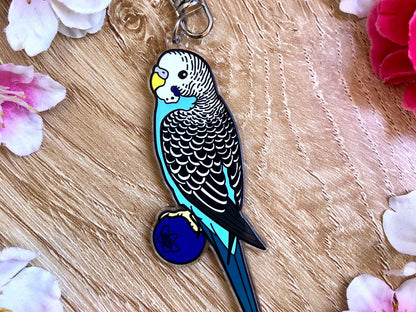 Blueberry the Budgerigar Keychain