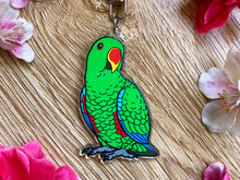 Load image into Gallery viewer, Eclectus Parrot Keychain (Male)