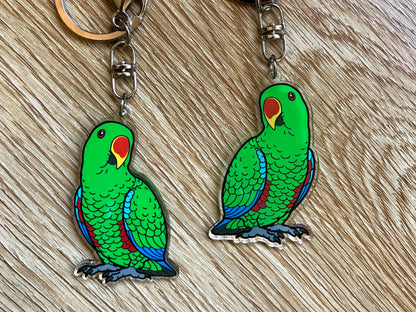 Eclectus Parrot Keychain (Male)