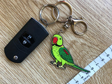 Load image into Gallery viewer, Alexandrine Parrot Keychain (Male)
