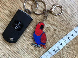 Eclectus Parrot Keychain (Female)