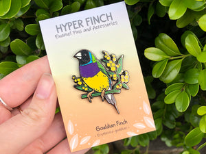 Gouldian Finch Hard Enamel Pin