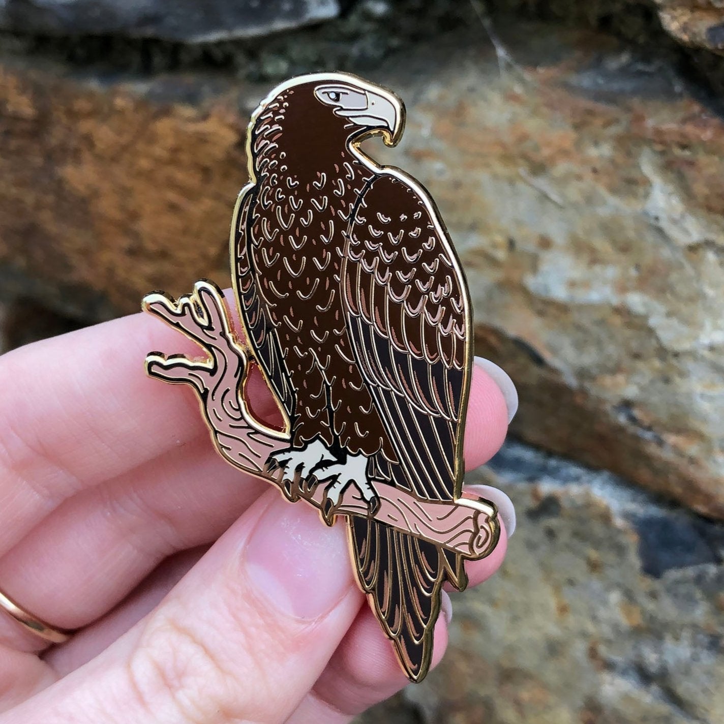 Wedge-tailed Eagle Enamel Pin (Gold Variant)