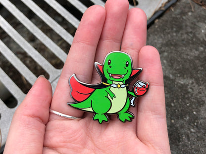 Retrosaur Vamping Enamel Pin