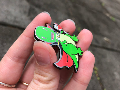 Retrosaur Vamping Enamel Pin