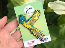 Load image into Gallery viewer, Jinx The Blue Throated Macaw Hard Enamel Pin