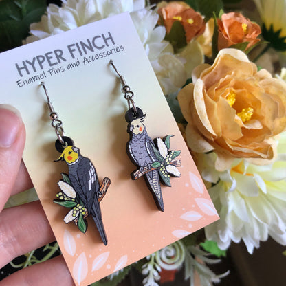 Cockatiel Wooden Earrings