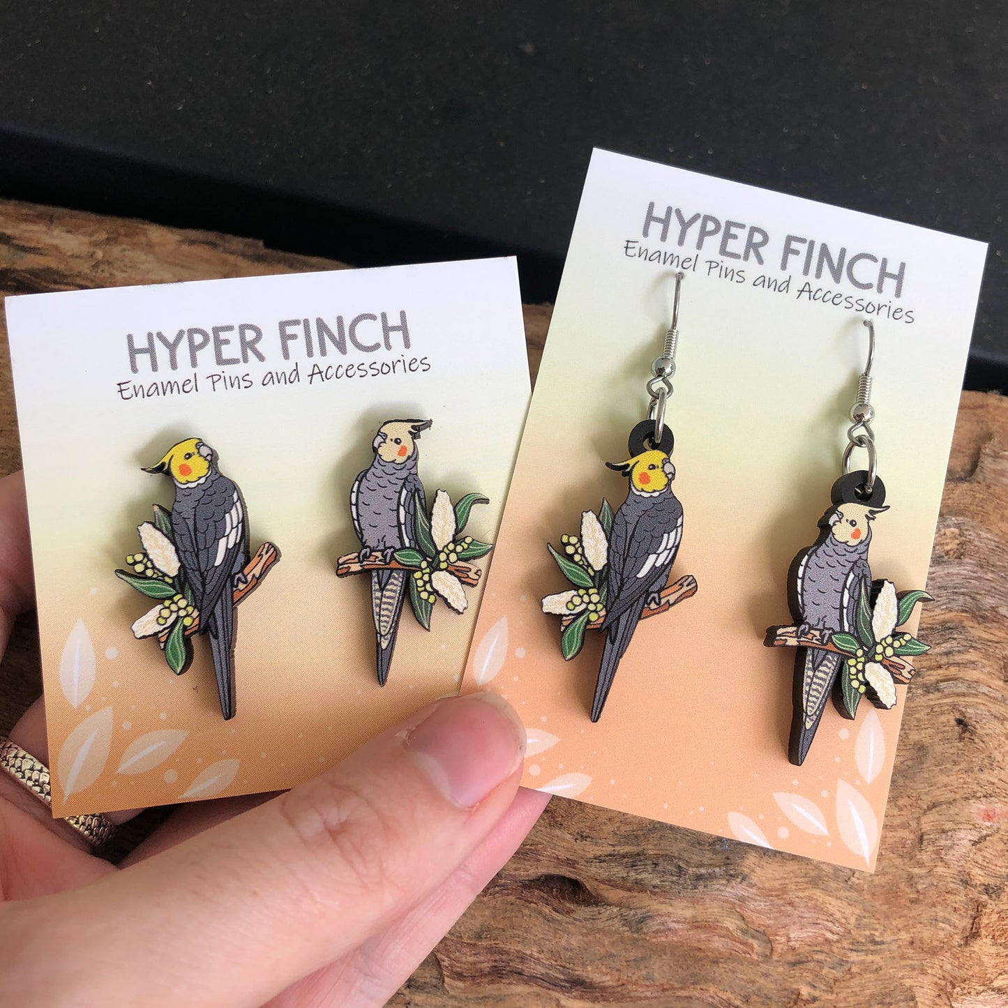 Cockatiel Wooden Earrings