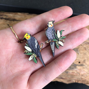 Cockatiel Wooden Earrings
