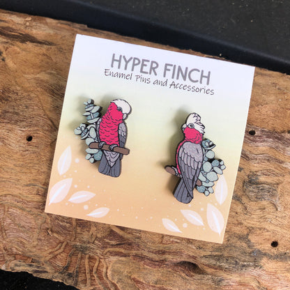 Galah Wooden Earrings