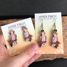 Load image into Gallery viewer, Major Mitchell&#39;s Cockatoo Wooden Earrings