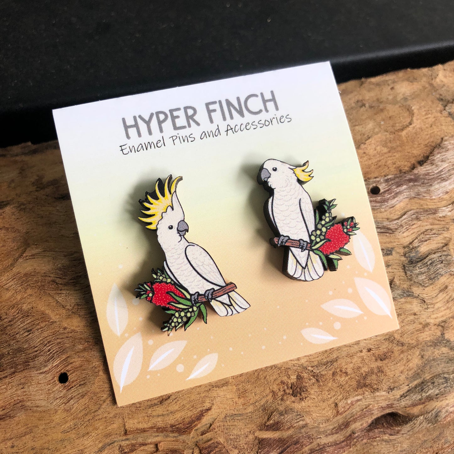 Sulphur-crested Cockatoo Wooden Earrings